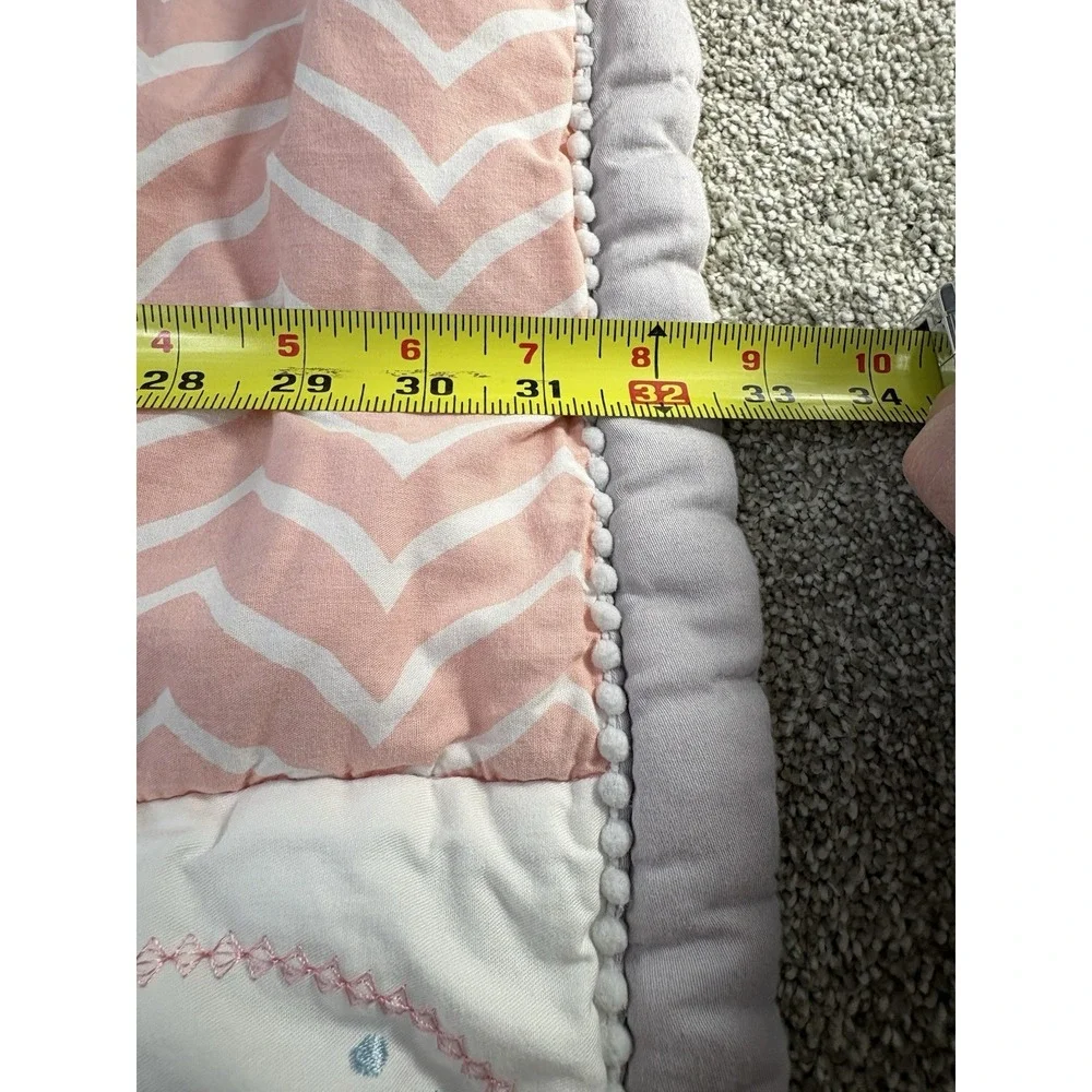 Handmade Baby Quilt Owl‎ Patchwork Pink Aqua Nursery Crip Lap 42x32